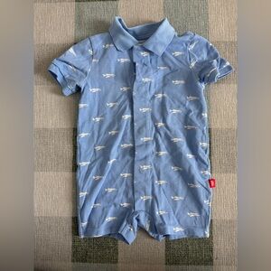 Magnetic Me short sleeve airplane onesie